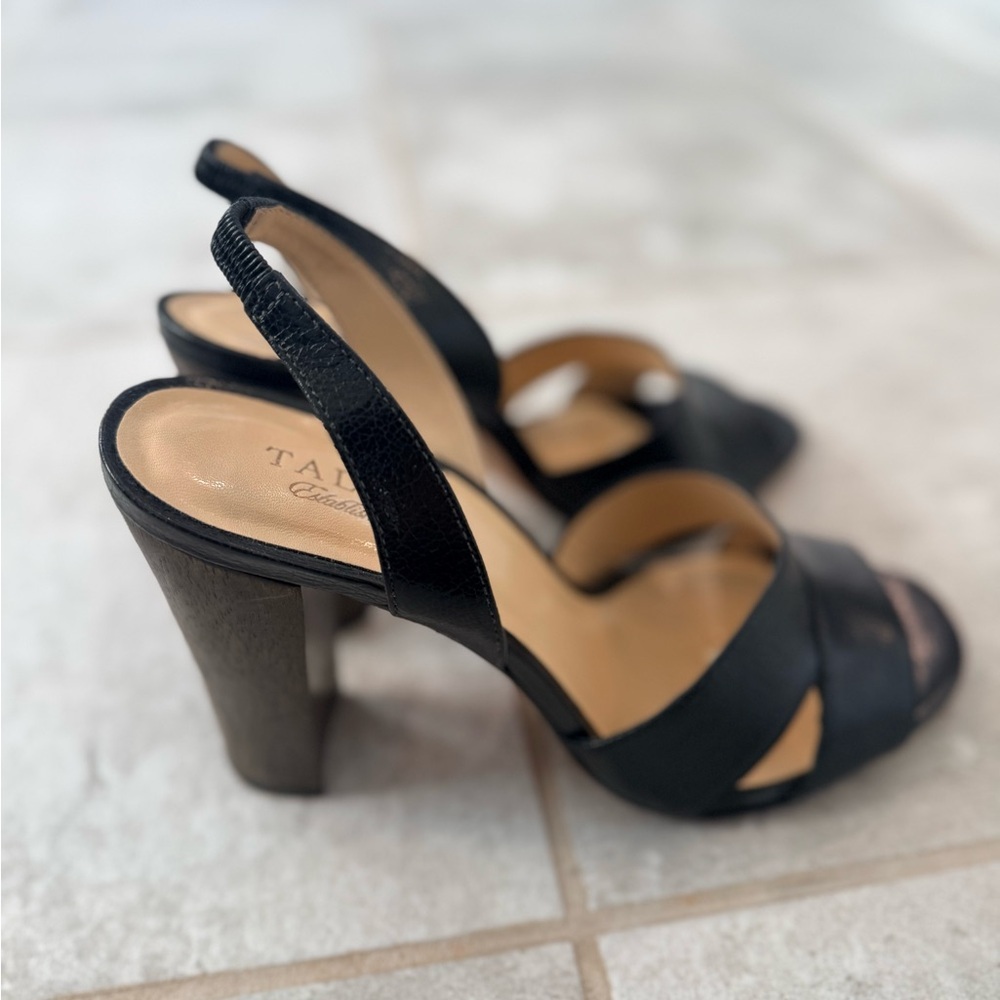 Talbots Black Leather Heels - Picture 2 of 8